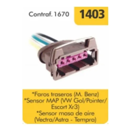 Ficha Oro 5 Vias P/ Sensor Map Vw Gol Pointer Ford Escort