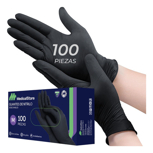 Guantes De Nitrilo Vinil Libre De Latex Sin Polvo 100 Piezas