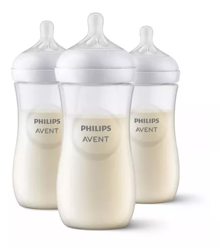 Philips Avent Natural Baby 3 Biberones Transparente, 11oz. Color  Transparente