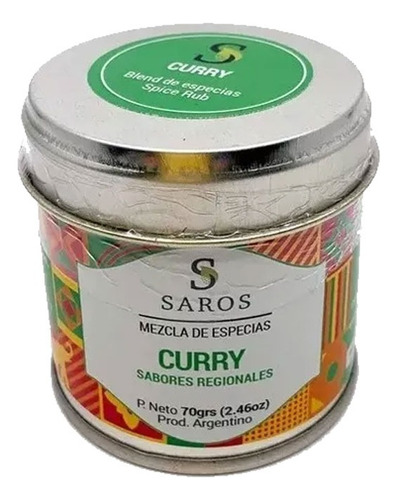 Blend De Especias Saros Curry - Bllend De Especias 70 Grs 