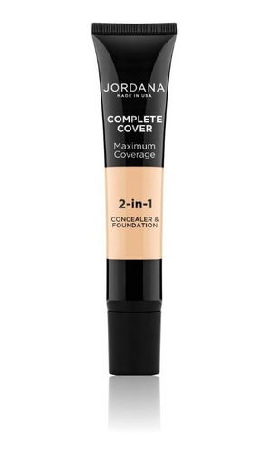 Base de maquillaje lĂquida Jordana Foundation + Concealer 2-IN-1 CONCEALER & FOUNDATION COMPLETE COVER 2-IN-1 CONCEALER & FOUNDATION tono 1 fair beige - 29.573mL