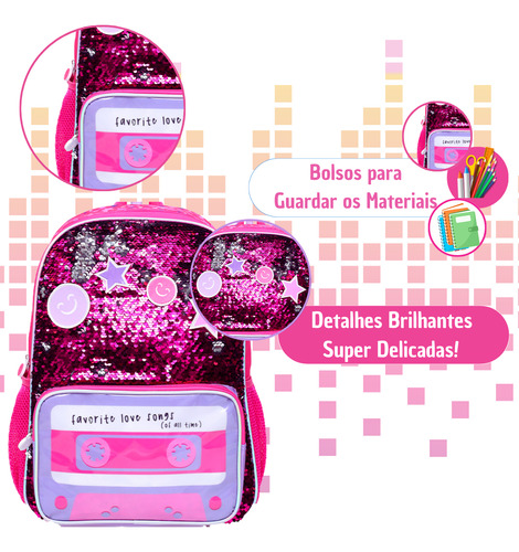 Mochila Escolar Feminina Infantil Menina Bolsa Unicornio