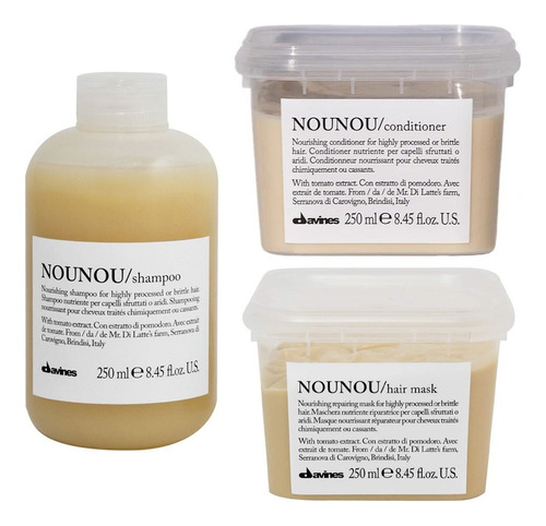  Kit Nounou Shampoo, Acondicionador Y Mascarilla Davines