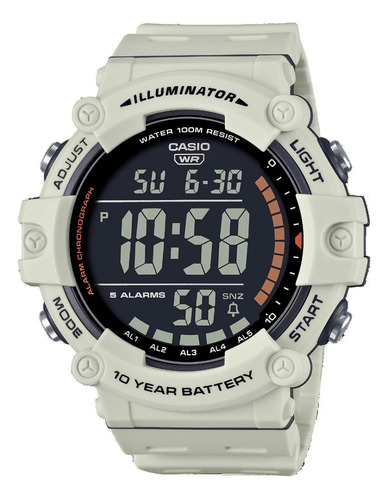Reloj Casio Hombre Digital Caucho Ae-1500wh-8b2 Beige 100m