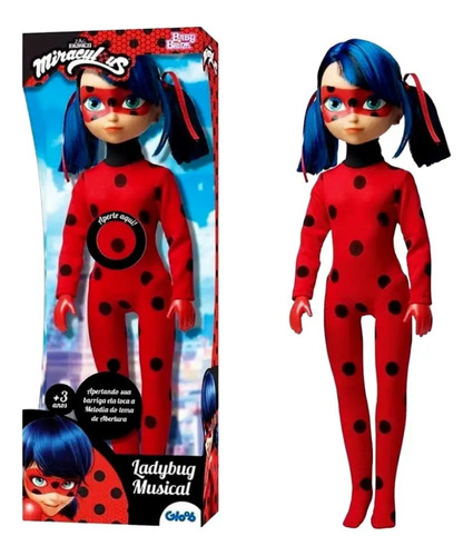 Boneca Lady Bug Miraculous Musical 45cm Original Baby Brink