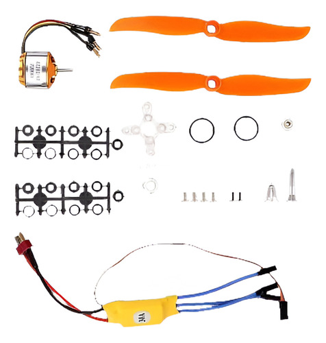 Rc Motor Sin Cepillo 2200kv 2212-6 + 30a Esc + Montaje Pulpa