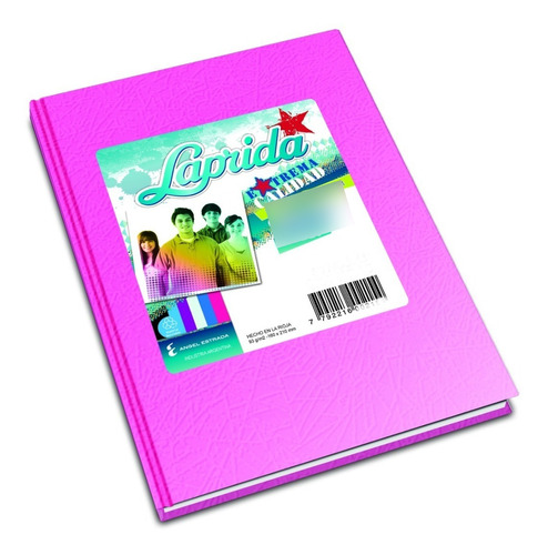Cuaderno Laprida Forrado Tapa Dura X50 Hojas Rayadas Rosa Color Rojo