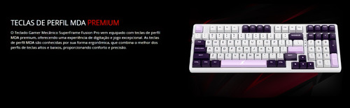 Teclado Gamer Mecânico Superframe Fusion Pro, Rgb Blu/wire Branco