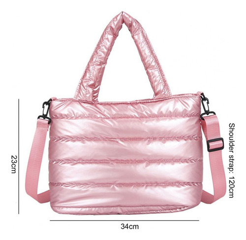 Bolso de hombro acolchado para mujer, bolso de hombro a la moda, color rosa, correa de hombro, color rosa
