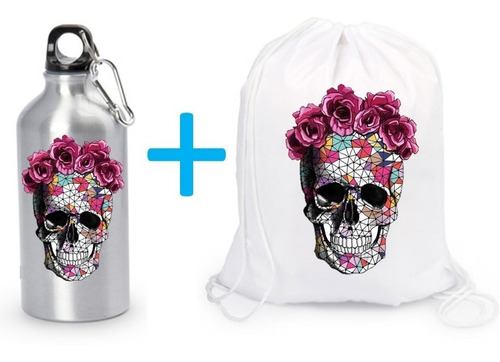 Combo Termo Tula Calavera Catrina Mexicana