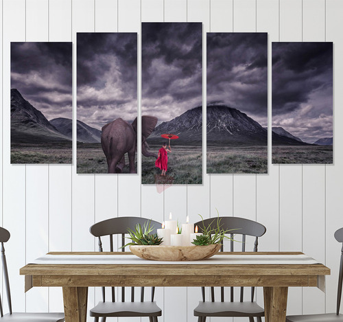 Políptico Elefantes Cel39 Canvas Grueso 150x80