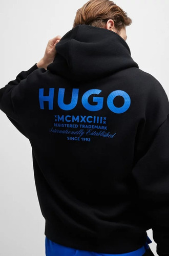 Sudadera De Caballero Hugo Slimfit Con Gorro Y Logo En Pecho