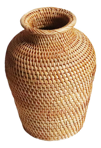 Florero Tejido A Mano De Ratán, Cesta Para Plantas, Soporte