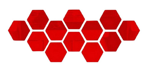 12pzs Acrilico Decorativo Espejo Hexagonal Con Adhesivo Muro