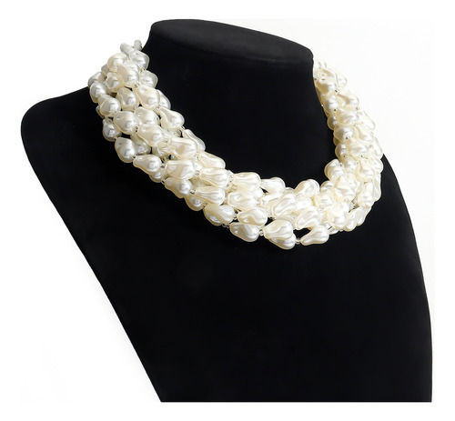 Collar Multicapa De Perlas De Imitación Con Cuentas Hechas A