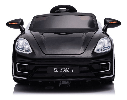 Mini carro eléctrico Porsche para niños, negro, 12 V, cargador de lujo, voltaje 110 V/220 V