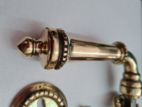 Imagen 5 de 10 de Picaporte Manija Puerta Estilo Antiguo De Bronce Brillante