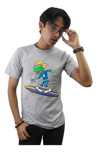 Gris Panda Playera Plantas Vs Zombies Surfista Pvz