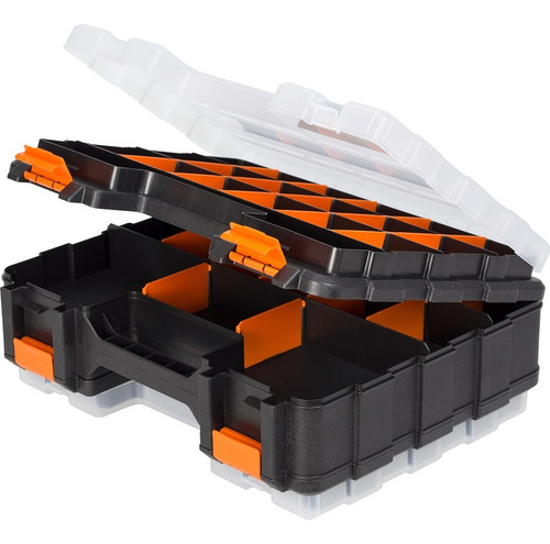 Caja Organizadora Tipo Maletin Con 4 Aperturas Tactix 320041 Color Negro