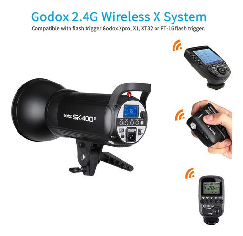 Flash Studio Sk400ii 400w 2.4g Gn65 5600k Con Lámpara De Mod