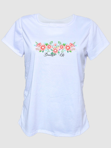 Blusa Playera Flores Beautiful Life