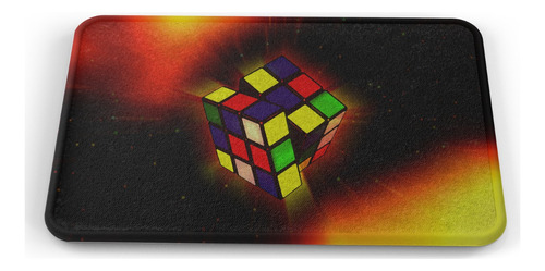 Tapete Cubo De Rubik Armándose Baño Lavable 40x60cm