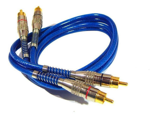 Kit 4 Cabo Rca 5 Metros Dupla Blindagem Cobre 1m Azul 5mm