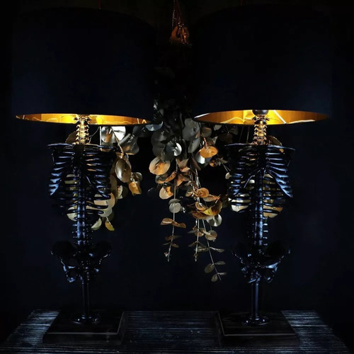 L Lámpara De Mesa Skull, Luz Nocturna, Decoración Gótica