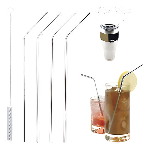 Pajas De Beber 4pcs + 1brush Para 30oz Tazas De Yeti Rambler