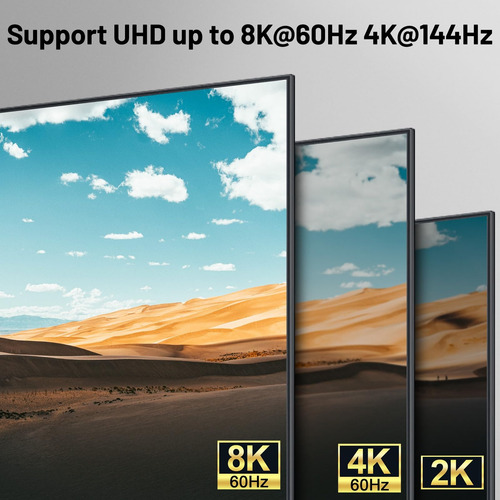 Kvm Switch Splitter Hdmi - Dp Usb 3.0 - 2 Pc En 2 Monitores