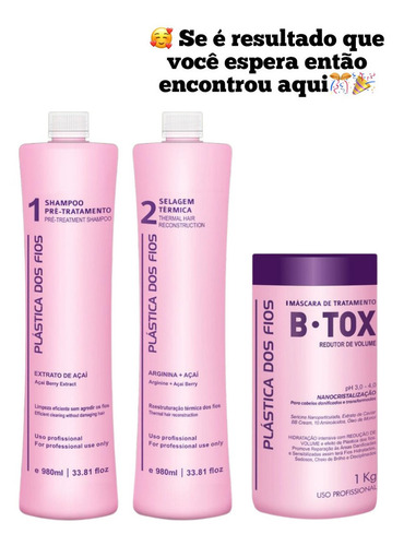 2 Progressiva Plastica Dos Fios E Btox Alisa Cabelos Afro