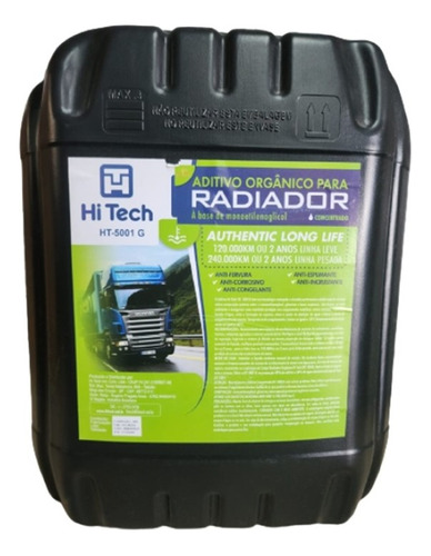 Aditivo Orgânico P/ Radiador C/glicerina Balde 20l Long Life