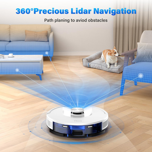 Tikom Robot Aspirador Y Mopa, L8000 Laser Lidar Navigatio...