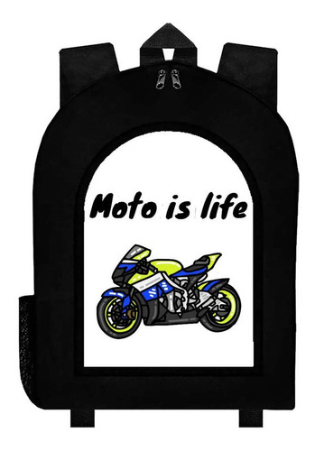 Mochila Negra Motos Carrera Art#ar146