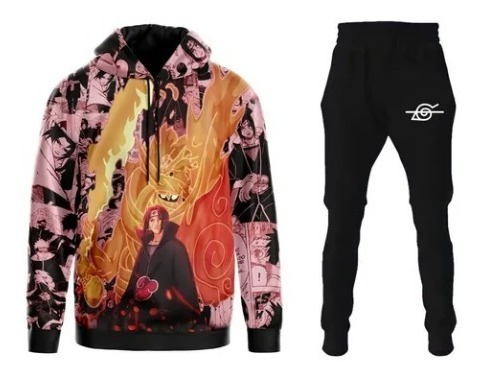 Conjunto  Itachi Anime Naruto Blusa Buzo Pantalon Qa