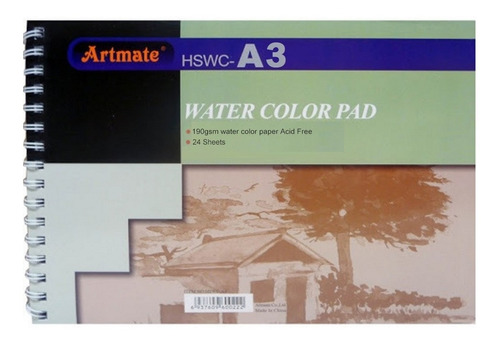 Block Acuarela Artmate A3 190g 24h Espiralado Hswc-a3