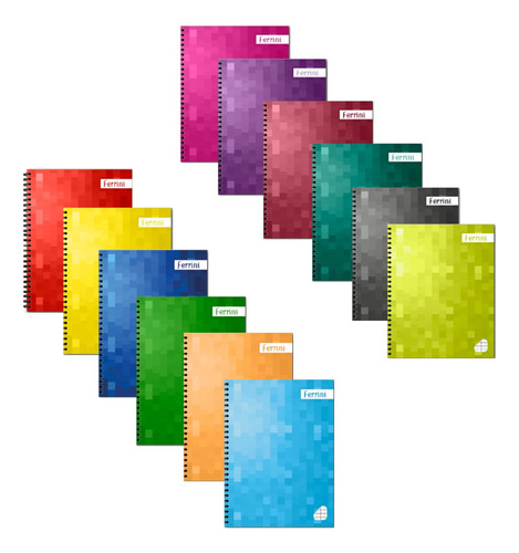 Cuadernos Profesionales Doble Aro Ferrini Unicolor 150h 12pz Color Cuadro Grande