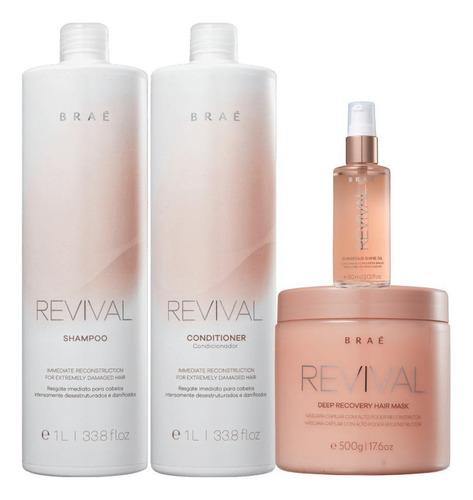 Braé Revival Kit Resgate Shampoo + Cond + Máscara + Óleo