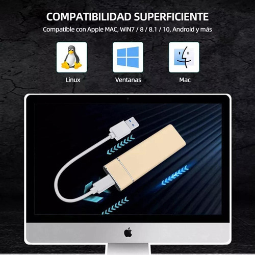 - Mini Disco Duro Externo Portátil De Estado Sólido De 4 Tb