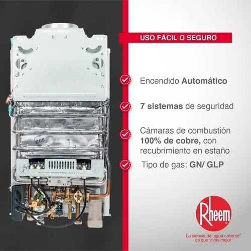 Imagen 5 de 7 de Calentador Rheem 8 Litros Tiro Natural Mécanico Gas Propano