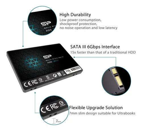 Unidade De Estado Sólido Sp Silicon Power Ace A55 256 Gb Sata