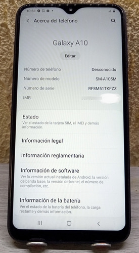 Samsung Galaxy A10 Libre Android 10 32 Gb Azul (Usado)