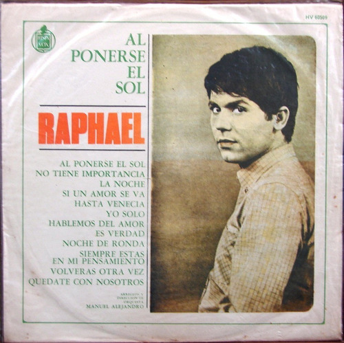 Raphael - Al Ponerse El Sol - Lp Año 1968 - Edición Uruguay