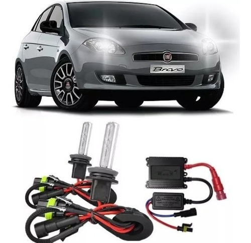 Kit Xenon Fiat Bravo 10/16 Farol Baixo H1 6000k