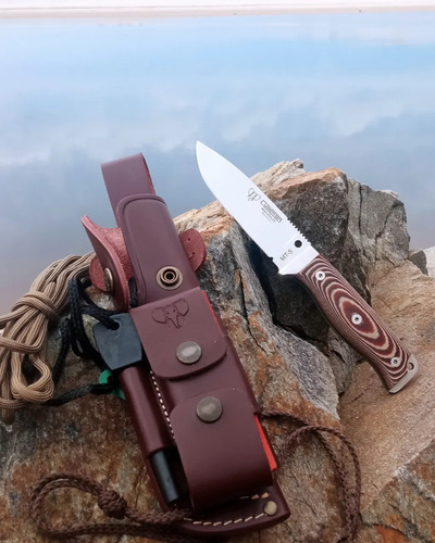 Cuchillo Mt5 Acero Bohler Micarta Marrón C/kit España