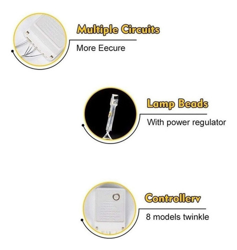 Annan A G 10 M 100 Luces Led Adornos Navideños, 8 Paquetes