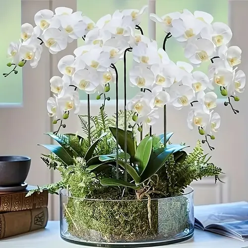 1pc Orquídea Artificial De 9 Cabeças Realista - Perfeita