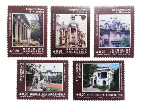 Argentina, Serie Gj 2269-73 Arquitectura 1986 Mint L15594