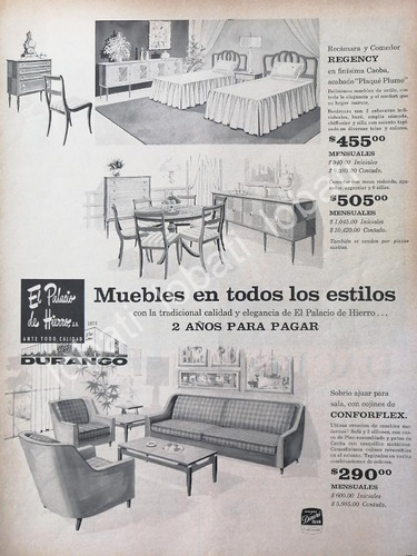 Cartel Vintage Tienda El Palacio De Hierro Durango 1963 /322