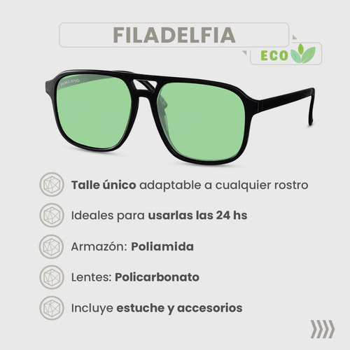 Gafas De Sol Lentes De Sol Rimland Filadelfia Verde